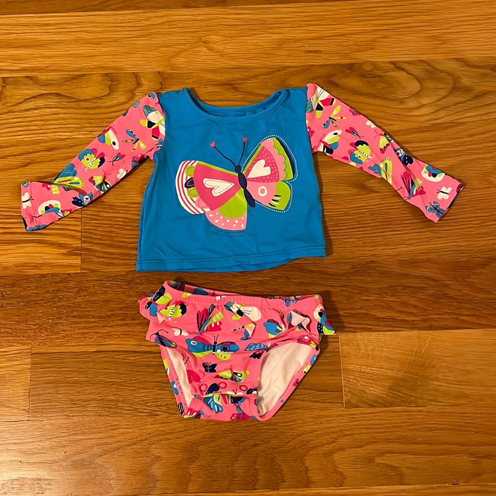 Hatley 3-6 month rash guard 2 piece bathing suit